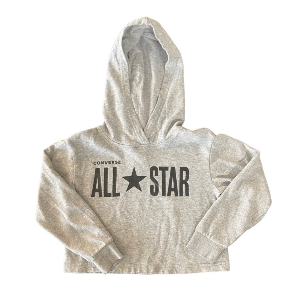 Girls Converse Gray Hooded Sweatshirt, Small (8-10)